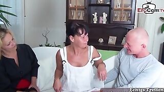 German Mature Unexperienced Duo Attempts Threesome At Casting