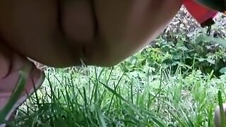 Sexy Mummy Pisses In The Forest. Сlose Up Vulva. Pissing (721)