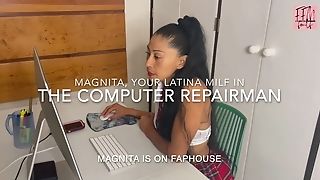 The Computer Repairman Fixes A Lot More Than Just Her Apple, The Latina Cougar Gets A Good Munching